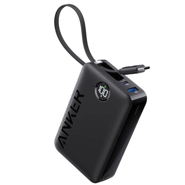 Anker Power Bank (20,000mAh, 22.5W, Built-In USB-C Cable)