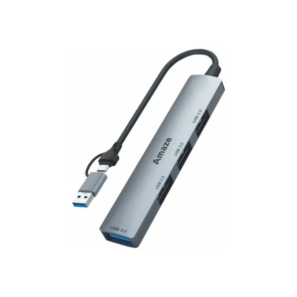 Amaze A314 USB + TYPE C TO 4-PORT USB3.0 HUB