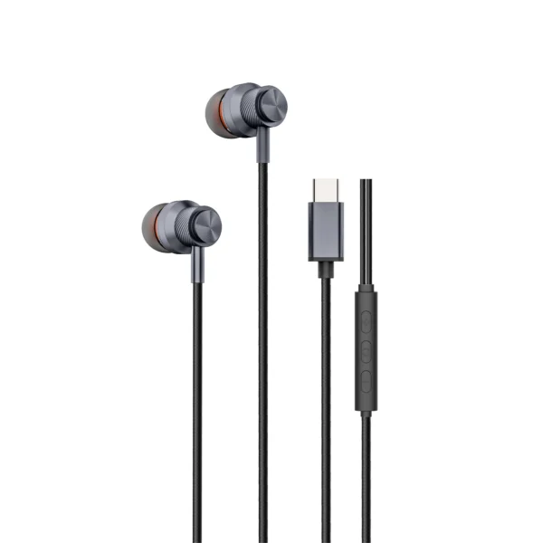 Amaze A692 Ultra Bass Wired Type-C Earphone - Metallic Gray