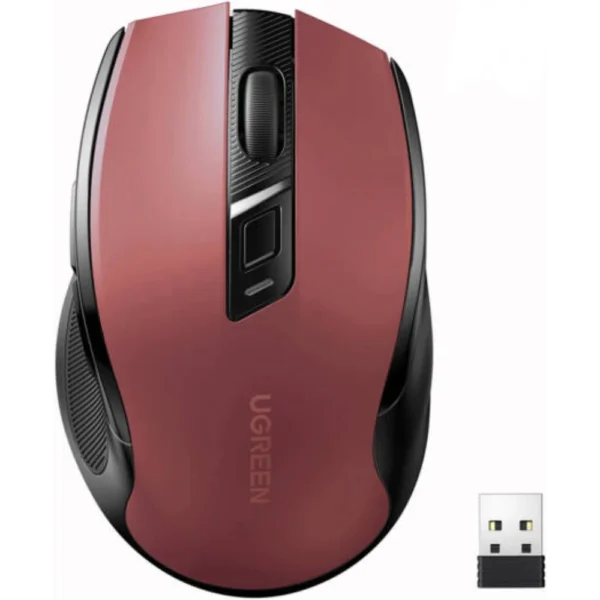 UGREEN Ergonomic Wireless Mouse 2.4G & BT Red 25752