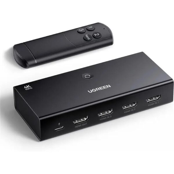 UGREEN HDMI Switch 3 in 1 Out 4K@60Hz with Remote Supports HDR10+ CEC HDCP2.2 55857