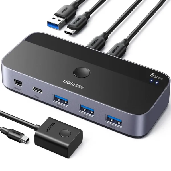 UGREEN USB 3.0 Sharing Switch 2 In 4 Out Input: 2XUSB-C; Output---3XUSB-A, 1XUSB-C 25098