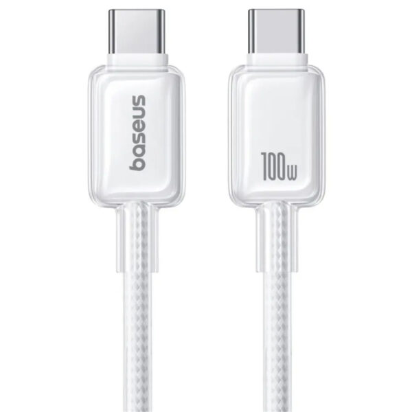 Baseus Crystal Fast Charging Data Cable USB‑C to USB‑C 100W 1m Moon White P10383100211-00