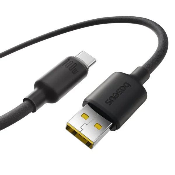 Baseus Foamed Silicone Fast Charging Data Cable USB‑A to USB‑C 100W Cosmic Black 2m E0426804