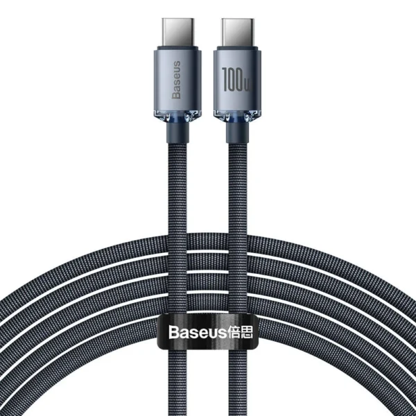 Baseus Crystal Shine Series Fast Charging Data Cable Type‑C to Type‑C 100W 2m Black CAJY000701