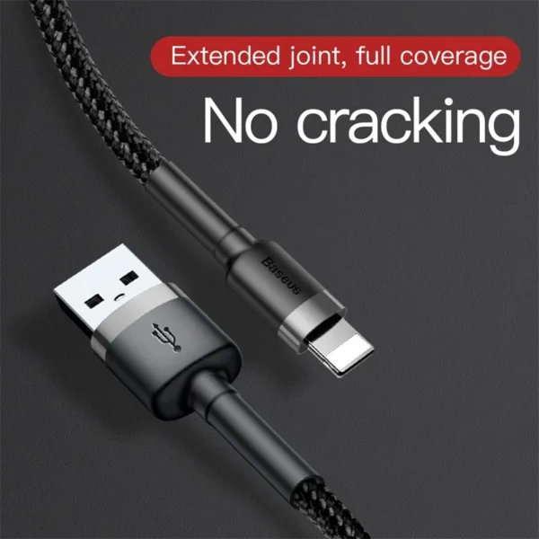 Baseus Cafule USB for iP 2.4A 1m Gray+Black CALKLF-BG1