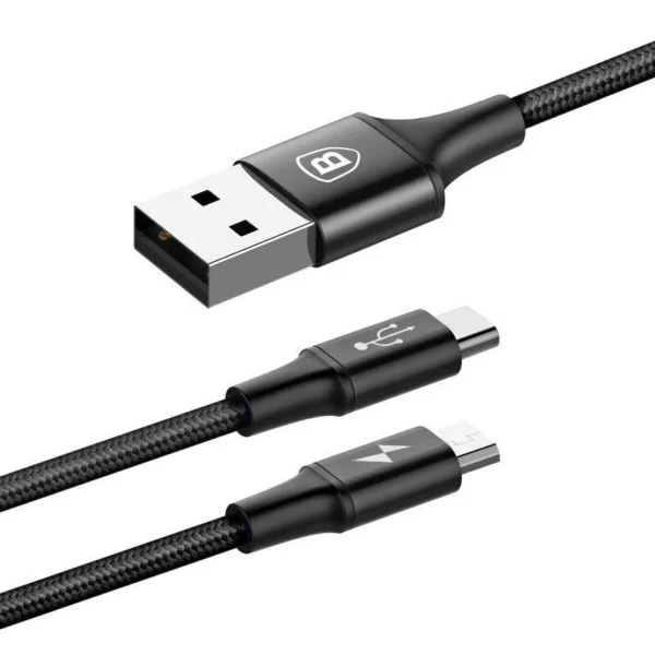 Baseus Rapid 2‑in‑1 USB to Micro+Type‑C Cable 1m CAMT-ASU01