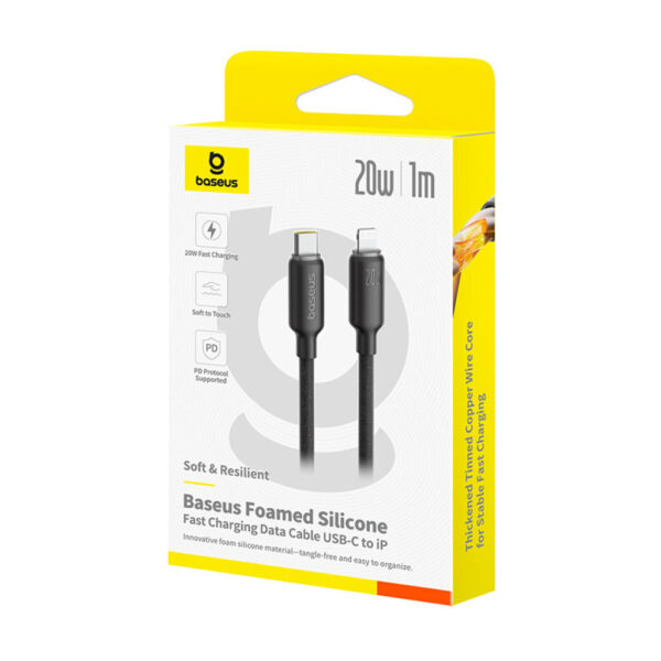 Baseus Foamed Silicone Fast Charging Data Cable USB‑C to iP 20W Cosmic Black 1m E0426A00