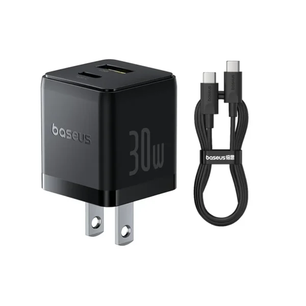 Baseus Palm Fast Charger C+U 30W US Cluster Black with Cable P1011160B113-01