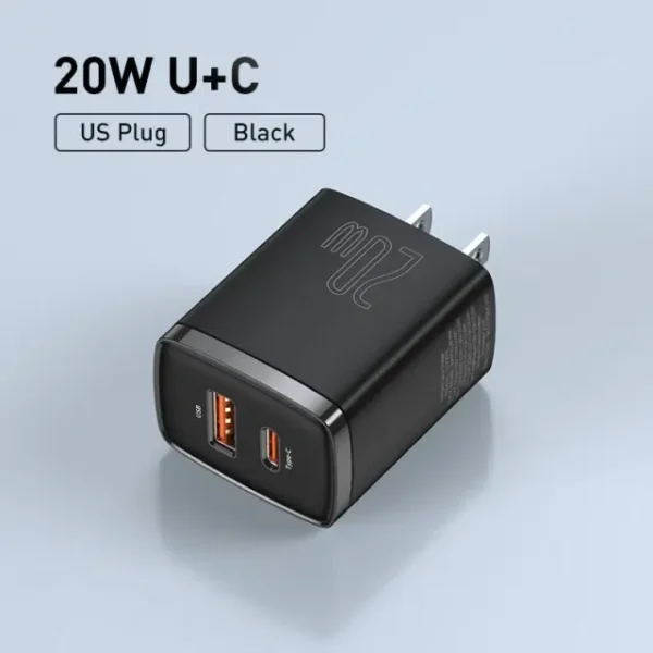 Baseus Compact Quick Charger 2U+C 30W CN Black CCXJ-C01