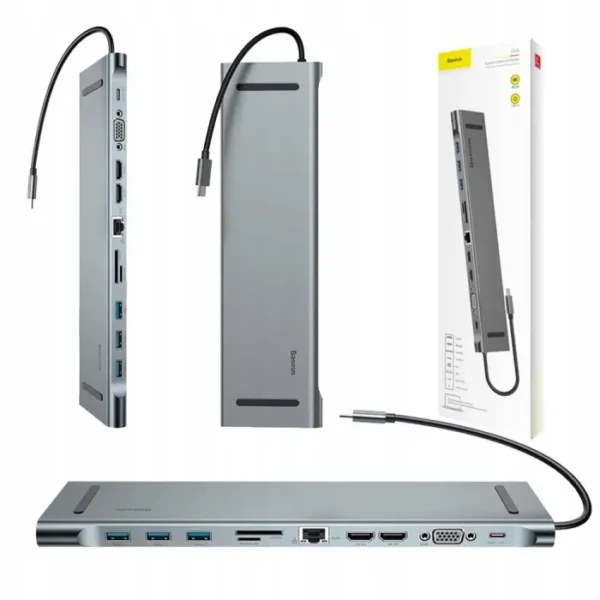 Baseus Enjoyment Series Multi‑functional Type‑C Intelligent HD Hub Dark Gray CATSX-G0G