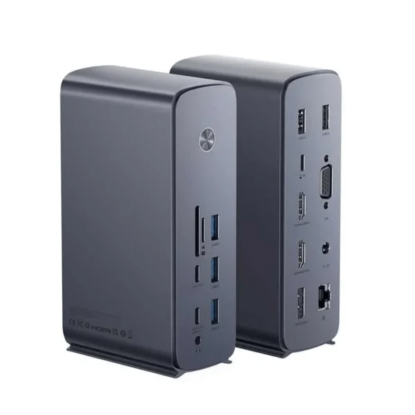 Baseus UnionJoy Pro 17‑Port Four‑Screen Multifunctional HUB Docking Station (EU) Gray WKSP090113