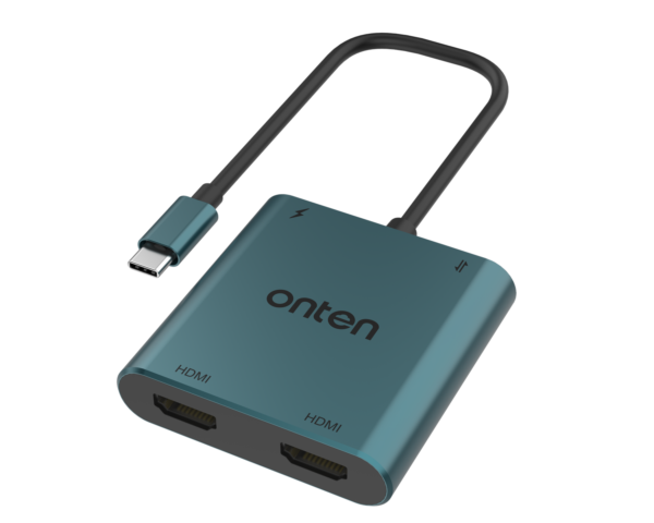 ONTEN 4-in-1 HDMIx2+USB3.0+PD3.0 Adapter 4K@60Hz OTN-9175K