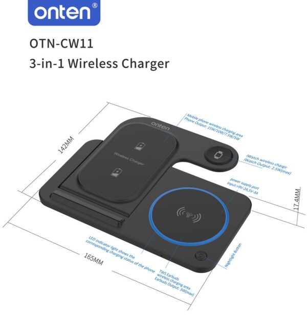 ONTEN 3-in-1 Wireless Charging Stand OTN-CW11