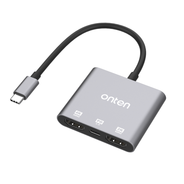ONTEN 3‑in‑1 USB‑C to Dual HDMI+PD Adapter OTN-9175S