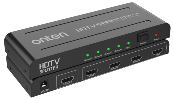 ONTEN 1‑in‑4 HDMI Splitter OTN-CS144S