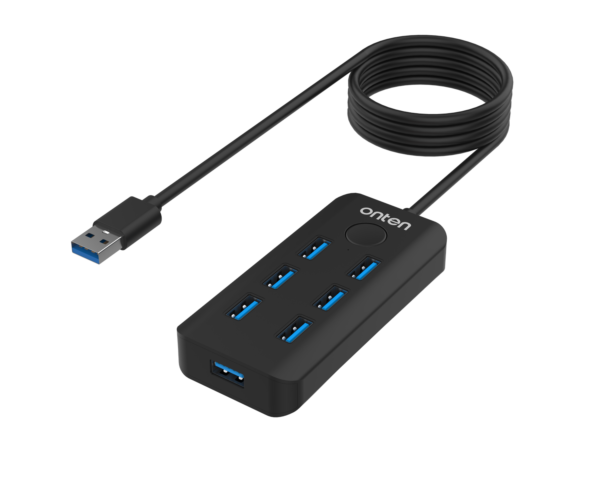 ONTEN 7‑in‑1 USB 3.2 Gen1 Hub with Lock Button OTN-8120