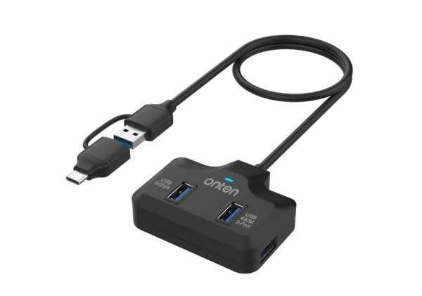 ONTEN 4‑in‑2 USB‑C & USB 3.0 4‑Port Hub UCA2310