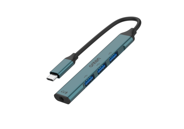 ONTEN USB‑C to 3.5mm Audio + 3‑Port Hub 9706