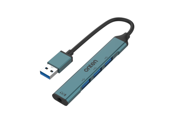 ONTEN USB‑A to 3.5mm Audio + 3‑Port Hub 5706